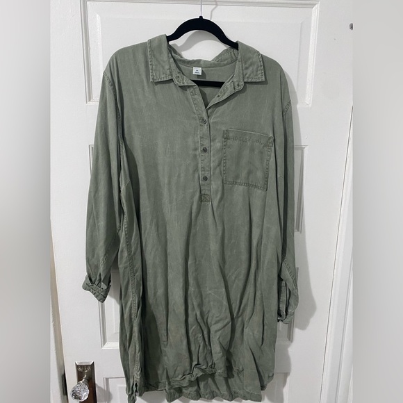 Green denim shirt dress! - Picture 1 of 3